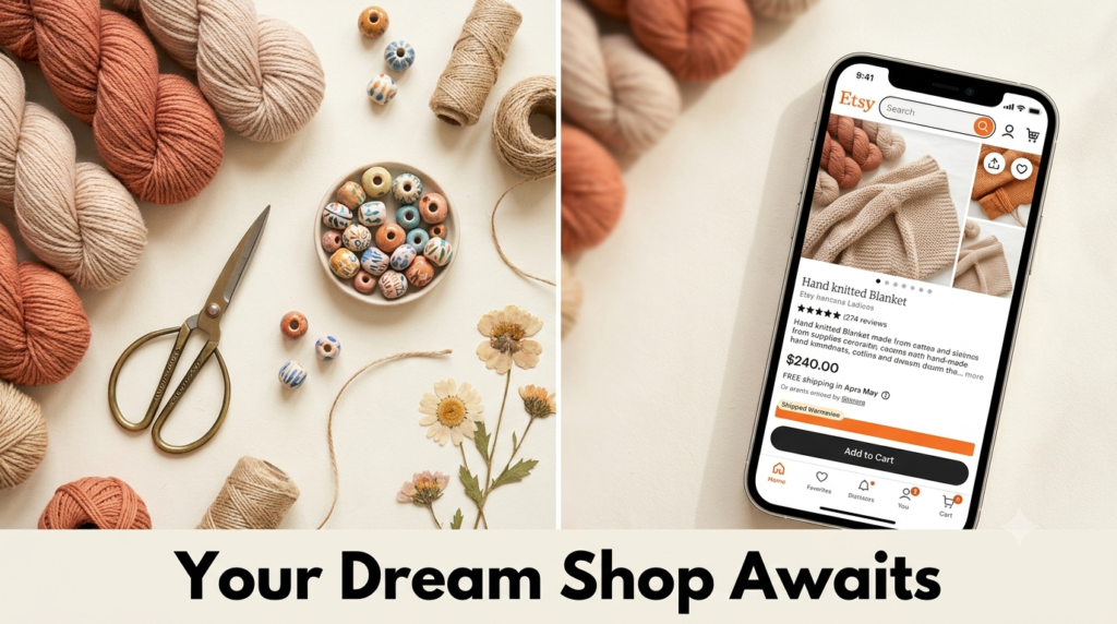 Mockup of create first Etsy listing
